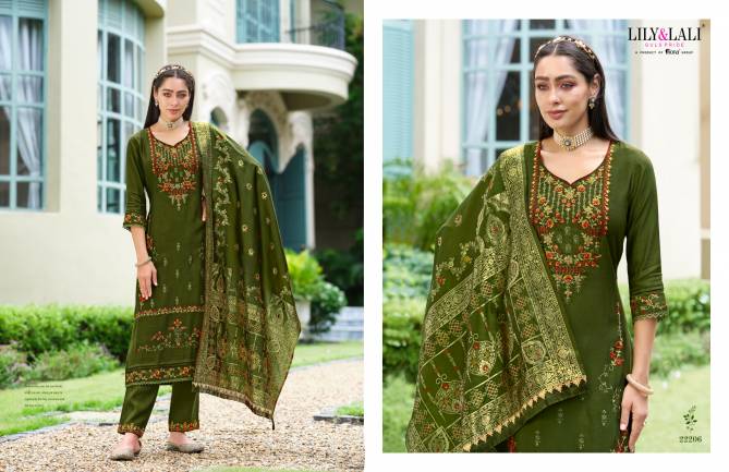 Hasmeena Vol 4 By Lily And Lali Viscose Embroidery Kurti With Bottom Dupatta Orders in India
